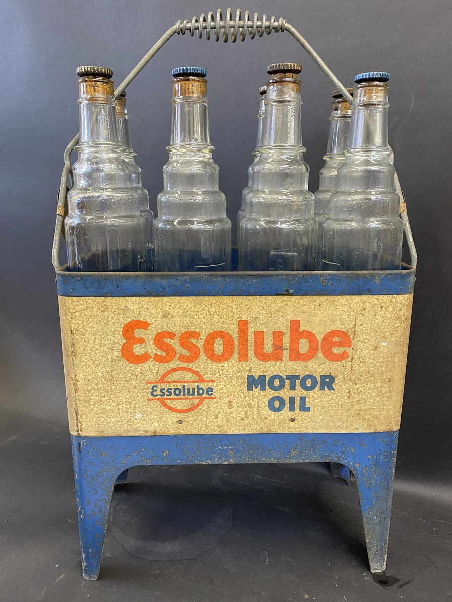 A very original Essolube Motor Oil eight division garage forecourt crate in good condition, still - Image 2 of 5