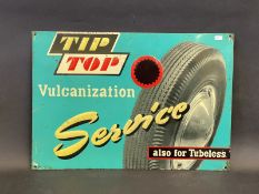 A Tip Top Vulcanization Service embossed tin advertising sign, 19 1/4 x 13 1/2".