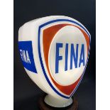 A Fina glass petrol pump globe by Hailware, good condition save one chip to neck rim.