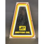 A Jet Motor Oil triangular tin sign, possibly the side from a forecourt crate, 15 3/4 x 20 1/2".