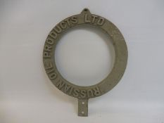 An ROP motor spirit petrol pump cast price tag holder.