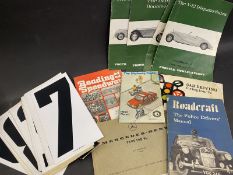 A selection of ephemera including a Mercedes-Benz Type 190 SL catalogue 1959, German text.