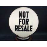 A 'Not For Resale' pill shaped glass petrol pump globe by Hailware, minor chipping to neck,