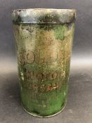 An early Morris's Golden Motor Grease cylindrical tin.