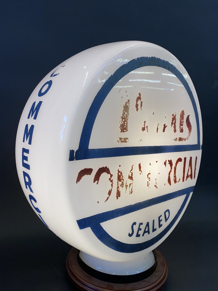 A Pratts Commerical 'Sealed' glass petrol pump globe in original condition. - Image 3 of 5