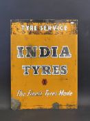 An India Tyres rectangular double sided aluminium advertising sign, 18 x 24".