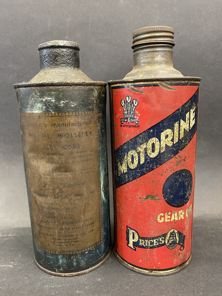 A Duckham's Morrisol Sirrom XS-Pres cylindrical quart can plus a Price's Motorine Oil quart can. - Image 2 of 3