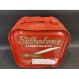 A Silkolene Lubricants five gallon can with an image of Concorde to the front.