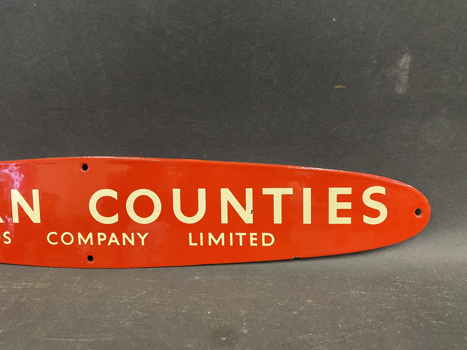 An Eastern Counties Omnibus Company Limited enamel oval header board sign, in very near mint - Image 3 of 4