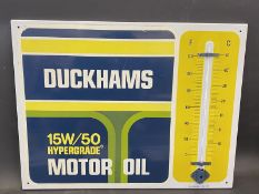 A Duckhams 15W/50 Motor Oil enamel thermometer by Burnham of London, excellent condition with a