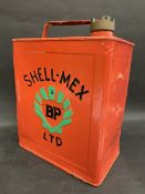 A Scottish Shell two gallon petrol can.