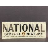 A National Benzole Mixture glass petrol pump brand insert, 18 x 7".