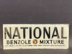 A National Benzole Mixture glass petrol pump brand insert, 18 x 7".