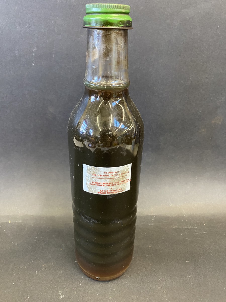 A Castrol Motor Oil quart bottle, full of oil, with Castrolite cap. - Image 2 of 3