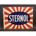 A Sternol double sided enamel sign with hanging flange, 22 x 17".