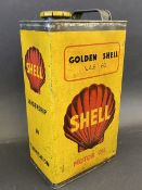 A Shell 'Golden' S.A.E. 60 Motor Oil gallon can with original cap, of good bright colour.