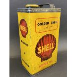 A Shell 'Golden' S.A.E. 60 Motor Oil gallon can with original cap, of good bright colour.