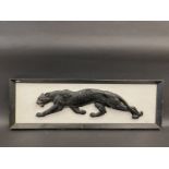 A contemporary and decorative Jaguar wooden advertising sign, 29 1/2 x 9 1/2".