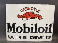 A Gargoyle Mobiloil rectangular enamel sign, restored, 24 x 19".
