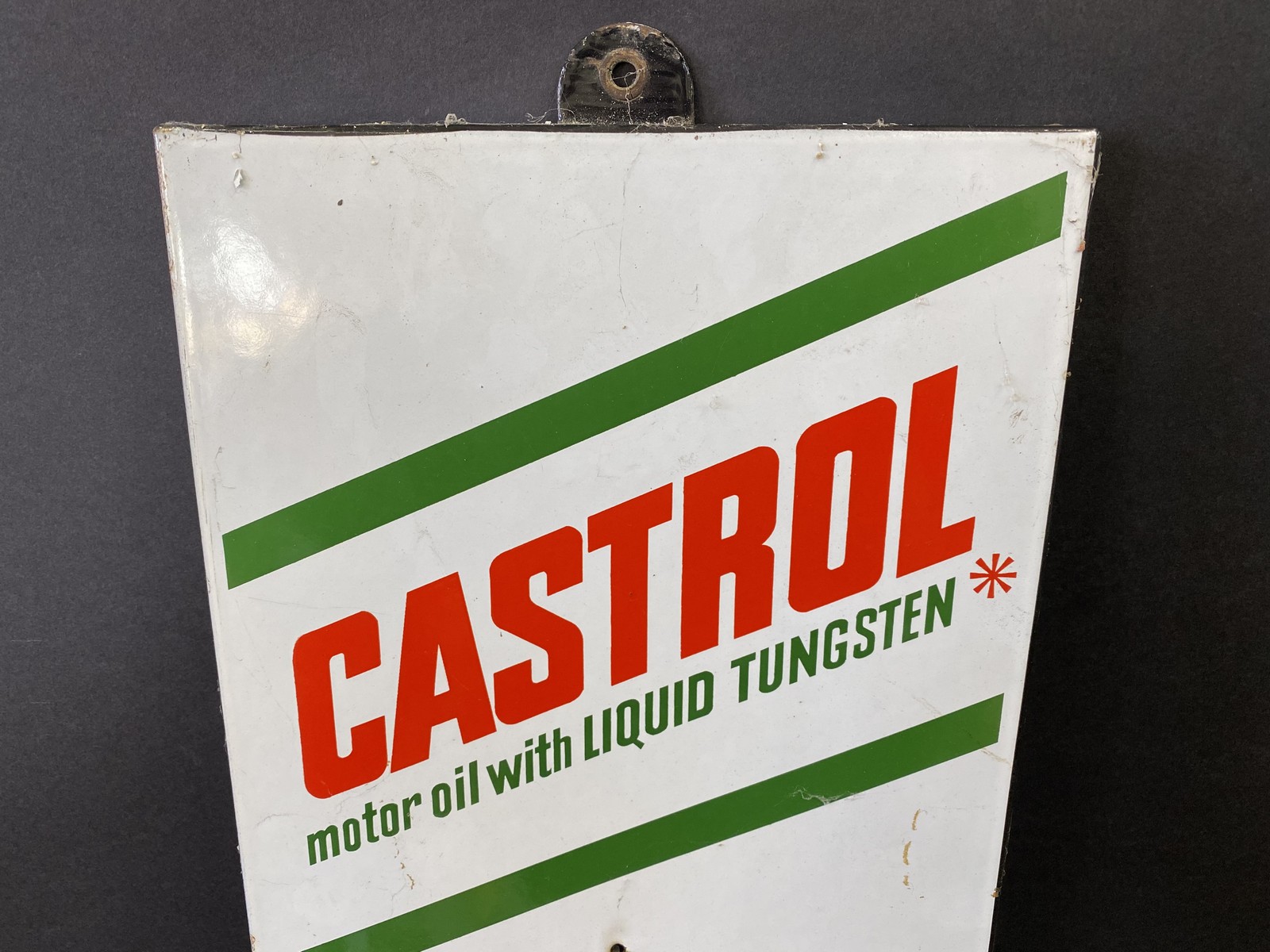 A French Castrol enamel thermometer in good condition, 9 x 30". - Image 2 of 4