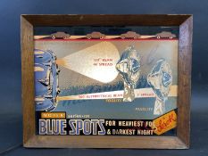 A rare Notek 'Blue Spots' illuminated light box sign by A. & M. Goodman, 14 3/4" wide x 7" depth x