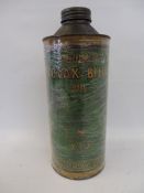 A rare and early Lucas CAV Rotax quart cylindrical oil can with original paper label.