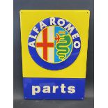 An Alfa Romeo 'parts' plastic garage forecourt sign, dated 1983 to the reverse on a label, 19 1/2