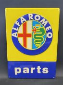 An Alfa Romeo 'parts' plastic garage forecourt sign, dated 1983 to the reverse on a label, 19 1/2