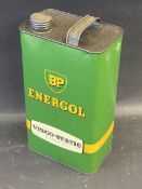 A BP Energol Visco-Static Motor Oil gallon can in good condition.