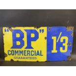 A BP Commercial Guaranteed rectangular enamel sign, 36 x 18".