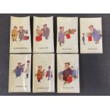 Seven rare Bateman Shell cigarette cards from a series of 14.