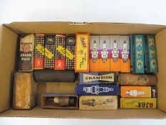 21 mixed full spark plug boxes including Bowes Seal Fast & Pal.