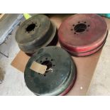 Four Lagonda 2 litre front brake drums and two rears.