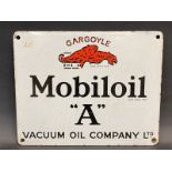 A Gargoyle Mobiloil 'A' grade enamel cabinet sign, 11 1/4 x 9".