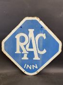 An RAC Inn lozenge shaped double sided enamel sign.