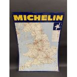 A Michelin tin map advertising sign, 25 x 34 1/4".