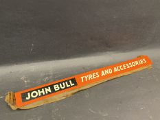 A John Bull Tyres and Accessories shelf strip appears to be new old stock, still in grease proof