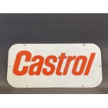 A Castrol double sided tin advertising sign, 23 1/2 x 11".
