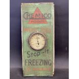 A Chemico 'Stop-it' Freezing for Radiators barometer advertising sign, in original condition, 8 1/