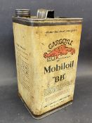 A Gargoyle Mobiloil 'BB' grade square gallon can.