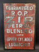 An early ROP ZIP rectangular tin advertising sign, mounted on a board, 31 1/2 x 21 1/2".