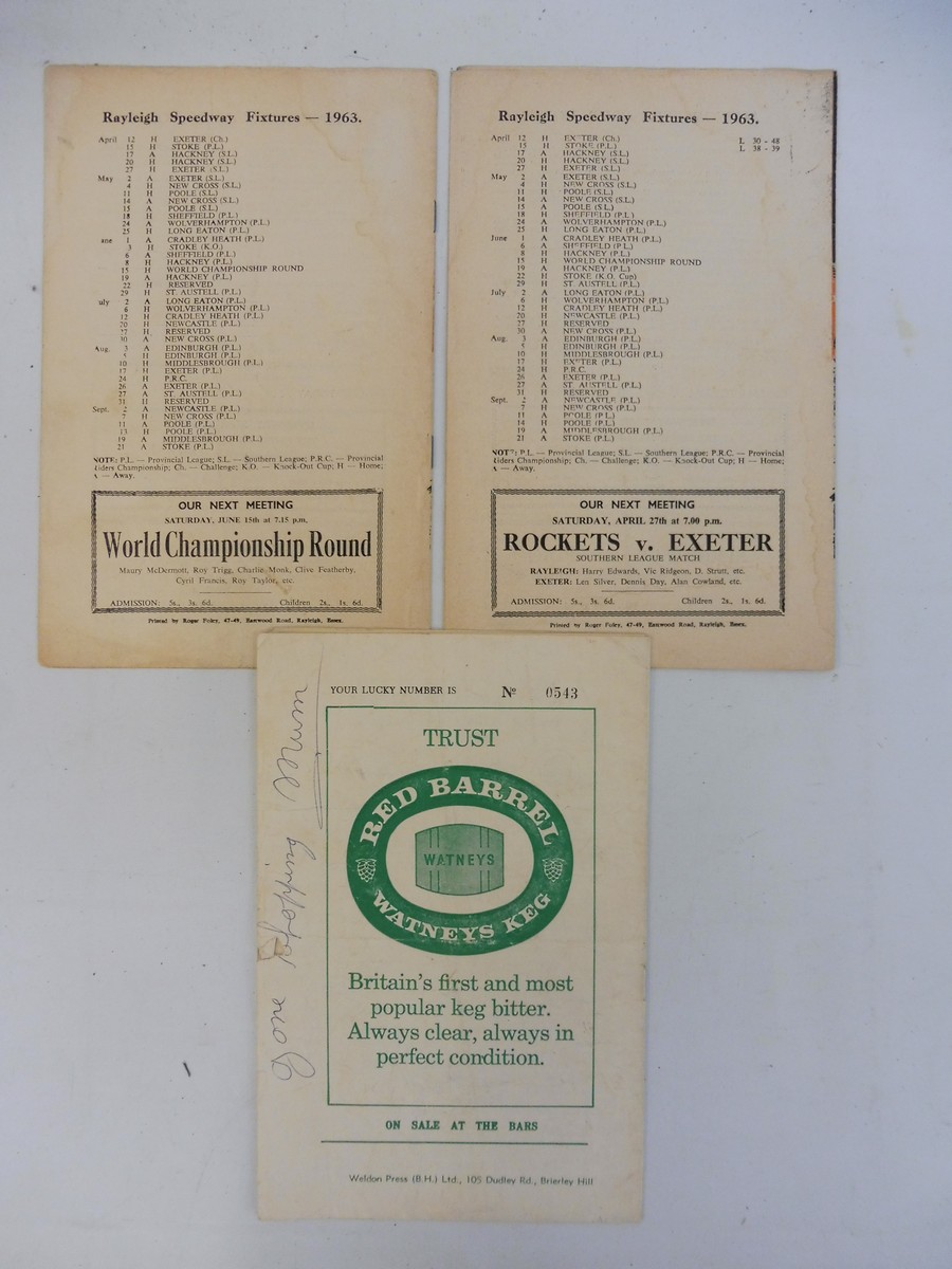 Three early Speedway programmes, Raleigh Rockets and Cradley Heath. - Image 3 of 3