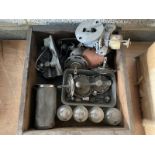 A box of Lagonda 2 litre petrol pump parts.