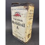 A Gargoyle Mobiloil 'A' grade 'for Multi-Cylinder Water-Cooled Engines' rectangular half gallon can.