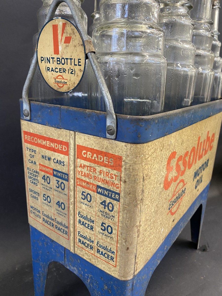 A very original Essolube Motor Oil eight division garage forecourt crate in good condition, still - Image 3 of 5