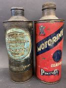 A Duckham's Morrisol Sirrom XS-Pres cylindrical quart can plus a Price's Motorine Oil quart can.