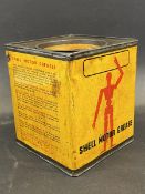 A rare Shell Motor Grease stick/robot man square tin with original lid.