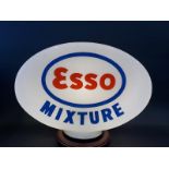 An Esso Mixture glass petrol pump globe in excellent condition, by Hailware, fully and clearly