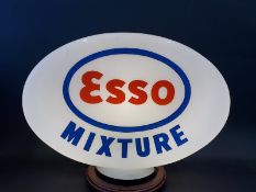 An Esso Mixture glass petrol pump globe in excellent condition, by Hailware, fully and clearly