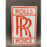 A small reproduction Rolls-Royce enamel sign, 7 1/2 x 12".